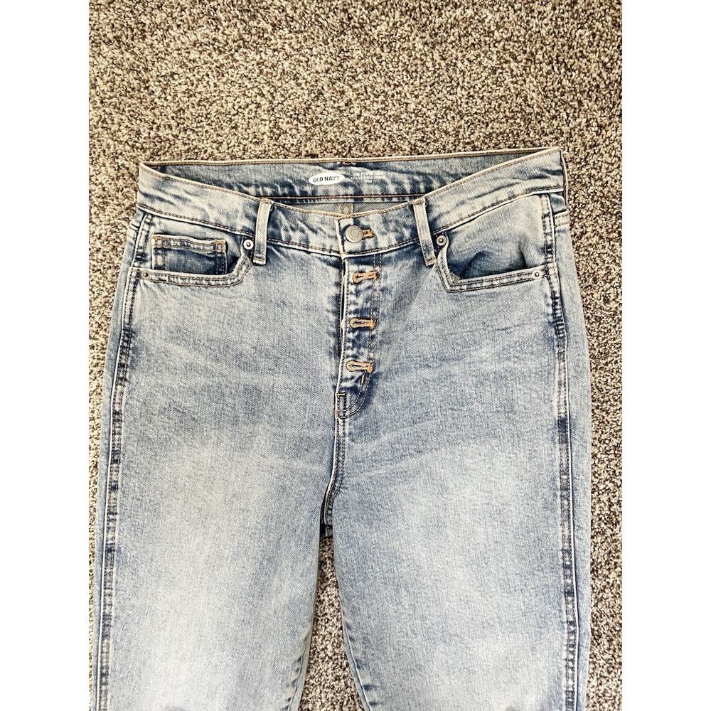 Old Navy Women's Straight Leg Jeans Size 10 Light Wash High Rise Ankle - Picture 2 of 8